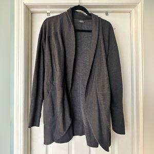 Eddie Bauer charcoal gray open-front cardigan